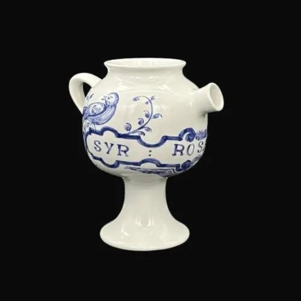 Vintage 1989 Lilly "Syr Rosar Sol" Apothecary Jar Pitcher Made in Portugal Ceram - Picture 1 of 8